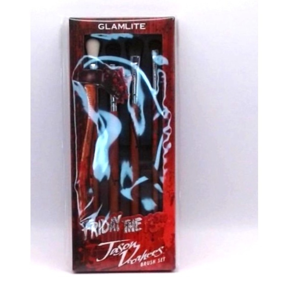 BRAND NEW Glamlite x Friday the 13th, Jason Voorhees 5-Pc. Brush Set BNIB